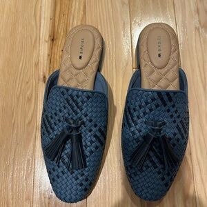 BRAND NEW! Birdies Blue Tassel Mules size 9